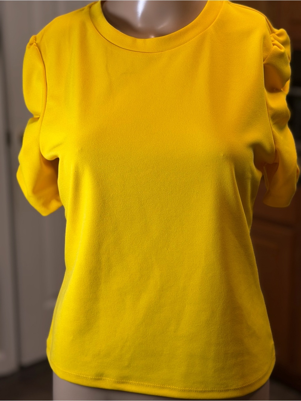 Haute Monde Yellow Puff Sleeve Top